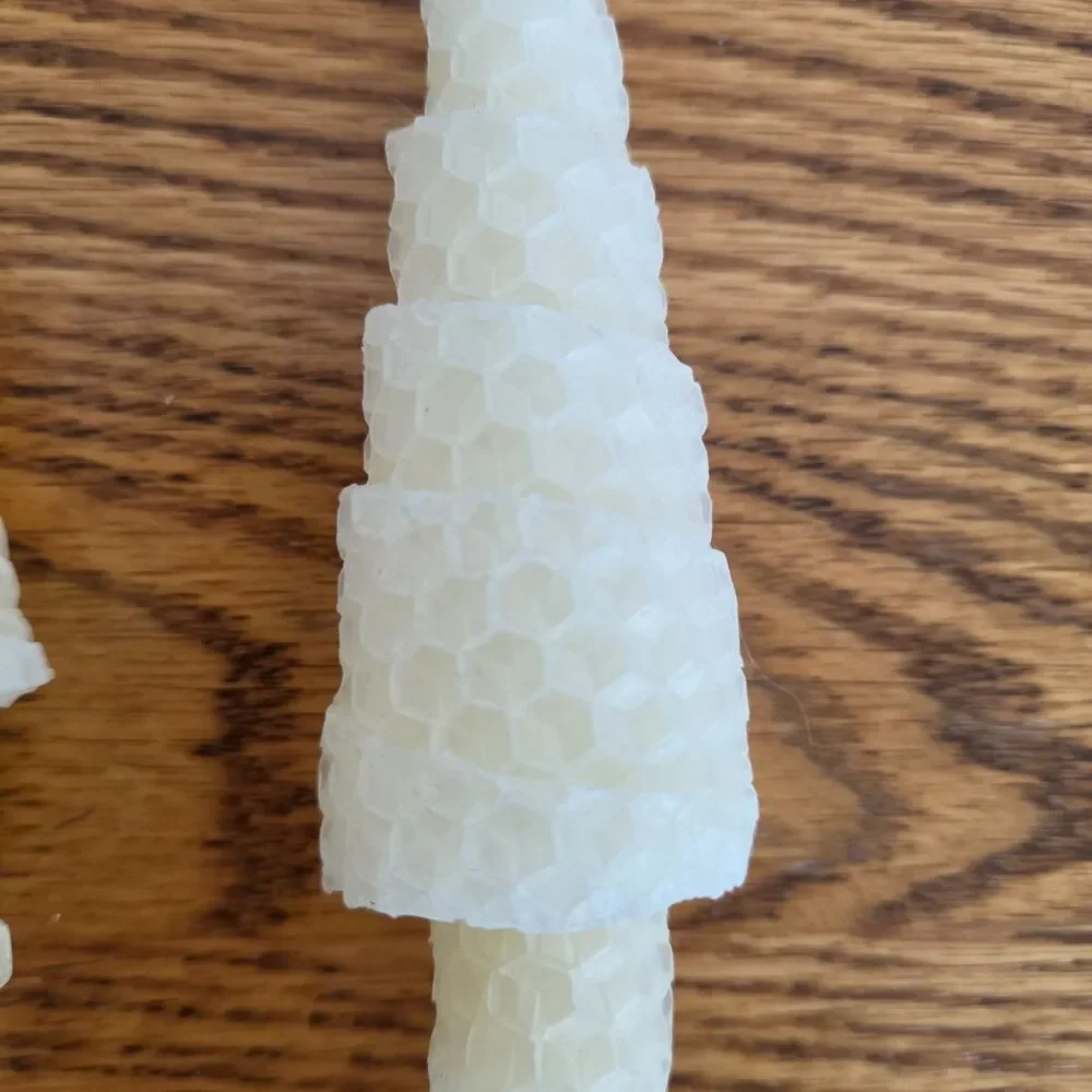 Vintage Handcrafted Rolled Beeswax Candle Set - Honeycomb Trees & Mini Tapers